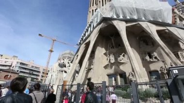 Barselona İspanya, Ekim 29,2015: La Sagrada Familia - Barcelona, İspanya'Gaudi, 19 Mart 1882 yılından bu yana inşa ediliyor ve bitmiş değil henüz 29 Ekim 2015 tarafından tasarlanmış etkileyici Katedrali.