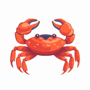 Çizgi film turuncu yengeç Pençelerini kaldırıyor, yüzünü Beyaz Arkaplan 'a dönük