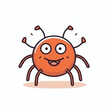 Gülüşü, bacakları ve antenleri olan turuncu daire karakteri