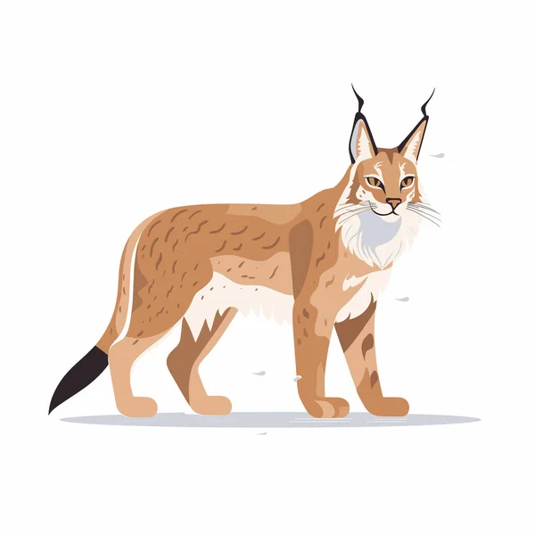 Vektör sanat tarzında beyaz bir arkaplan karşısında duran sivri kulaklı karakter