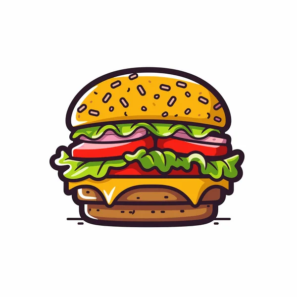 Marullu, domatesli, jambonlu, peynirli ve susamlı hamburger.