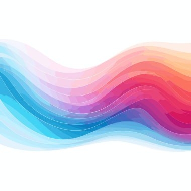 Soyut tasarım birçok gökkuşağı renk katmanlarını gösterir. Gözlükler maviden pembeye, oradan turuncuya. Katmanlar beyaz arkaplan boyunca dalgalı çizgiler oluşturur.