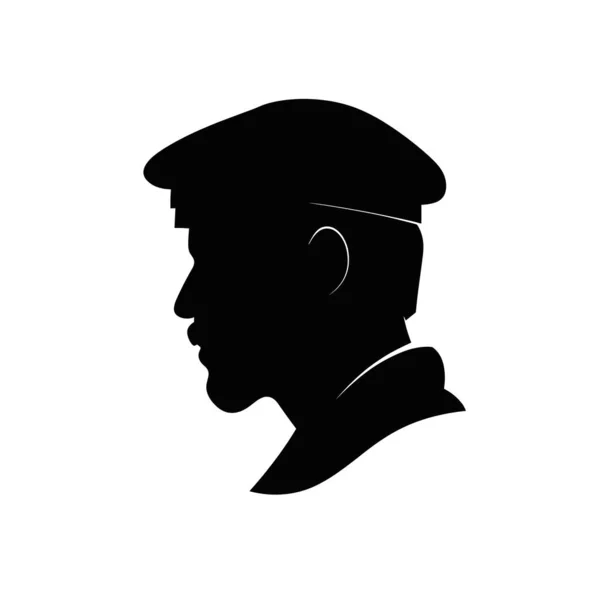 Grafik silueti, Afganistan ve Pakistan 'da sıklıkla takılan geleneksel Pakol şapkası takan bir adamı gösteriyor. Sakalı var ve yakalı bir gömlek giyiyor..