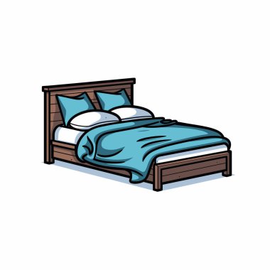 Konforlu ahşap bir yatak, yumuşak yastıklar ve yumuşak mavi bir battaniyeyle sade bir arka plan üzerine kurulur. Davetiye tasarımı rahatlamak için sıcak bir atmosfer sunuyor..