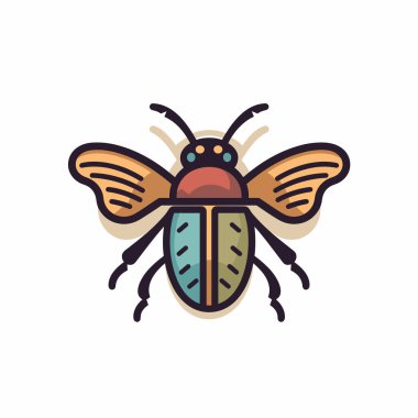 Bu sanat eserinde, kanatlarında ve vücudunda karmaşık desenler olan stilize, renkli bir arı var. Tasarım canlı renkleri ve geometrik şekilleri vurgular, böceklerin güzelliğini gösterir.