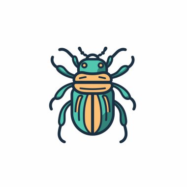 Değişik özelliklere sahip yeşil ve sarı desenli canlı bir böcek çizimi. Bu yaratıcı tasvir, böcekbiliminin güzelliğini cesurca vurguluyor..