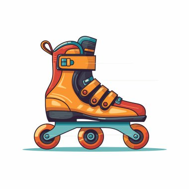 Parlak ve şık bir paten renkli tekerlekleri olan turuncu ve siyah bir tasarım sergiliyor. Eğlence için ideal, açık hava aktiviteleri sırasında hareket ve özgürlüğü sembolize eder..