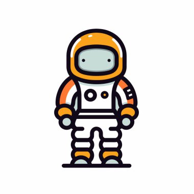 Çekici bir astronot renkli bir uzay elbisesinin içinde maceraya hazır bir şekilde duruyor. Bu canlı tasarım dış uzayda keşif ve yaratıcılığı vurguluyor..