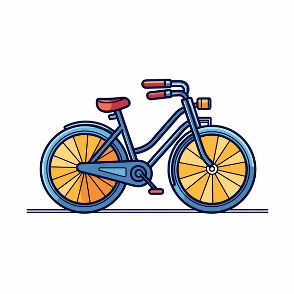 Mavi ve turuncu aksanlı parlak renk şemasına sahip klasik bir bisiklet. Güneşli havalarda günlük sürüş için ideal klasik bir tasarım sergiliyor..