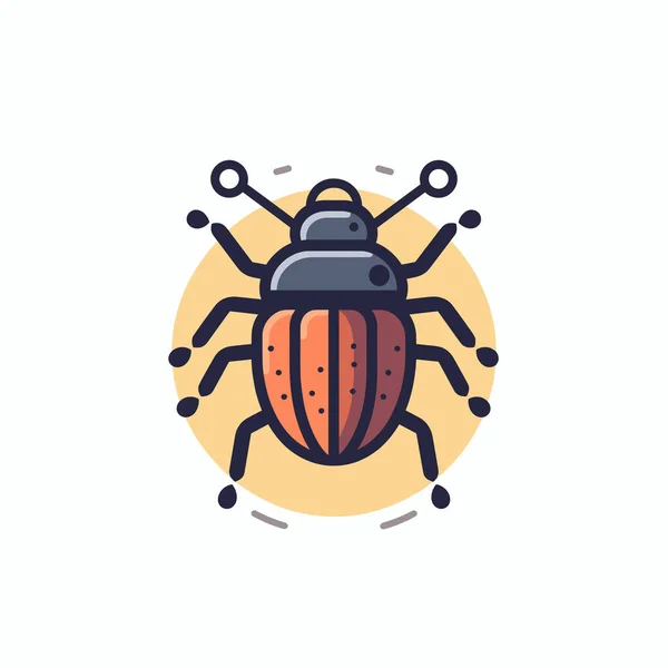 Canlı turuncu kabuklu ve koyu aksanlı bir böceğin ayrıntılı bir çizimi açık renkli bir arkaplanda, eşsiz özelliklerini ve tasarımını sergiliyor..