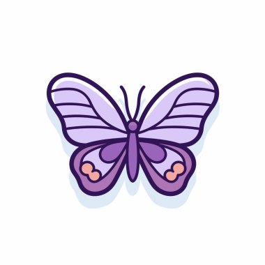 Narin kanatları olan canlı, mor bir kelebek beyaz bir arkaplana dayanır. Karmaşık desenleri ve yumuşak renkleri zarafet katarak doğanın güzelliğinin özünü yakalıyor..