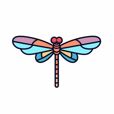 Tarz sahibi bir yusufçuk, mavi, pembe ve turuncu renkli canlı kanatlar sergiler. Bu basit ama çarpıcı tasarım modern bağlamdaki doğanın güzelliğini yansıtıyor..