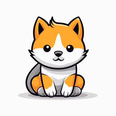 Bu oyuncu karakter neşeli bir ifadeyle pofuduk turuncu ve beyaz bir köpeğin oturuşunu gösteriyor. Büyük gözleri ve yuvarlak kulakları ona sevimli bir görünüm verir..