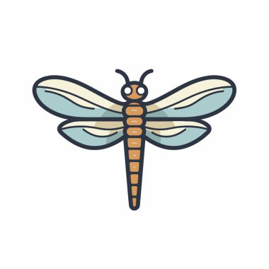 Şeffaf kanatları ve uzun gövdesi olan bir yusufçuğun detaylı bir çizimi. Tasarım, ince çizgileri ve yumuşak renk paletiyle böceğin doğal güzelliğini vurgular..