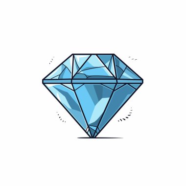 Parlak mavi elmas çizimi karmaşık yüzler ve parlak bir yüzey sergiler. Sanat eserleri mücevherin ihtişamını vurgular, büyüleyici ışıltısını ve zarafetini yakalar..