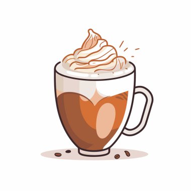 Süslü kremayla kaplanmış cezbedici bir kahve içeceği berrak bir cam bardakta servis edilir. Zengin kahverengi sıvı, kremalı ve cezbedici kahve aşklarıyla çok güzel tezat oluşturuyor..