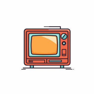 Parlak turuncu renkli bir televizyon seti, yuvarlak ekran ve düğmeleri olan klasik bir tasarımla öne çıkıyor. Bu nostaljik cihaz son on yıllardaki anıları canlandırıyor..