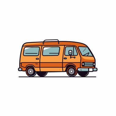 Turuncu bir minibüs, temiz ve minimalist bir tasarımı sergilemek için caddeye park etmiş. Aracın parlak rengi sakin ortama bir ışık katıyor, şeklini ve özelliklerini vurguluyor.