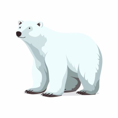 Bir kutup ayısı karla kaplı bir arazide duruyor kalın beyaz kürkünü ve güçlü yapısını sergiliyor..