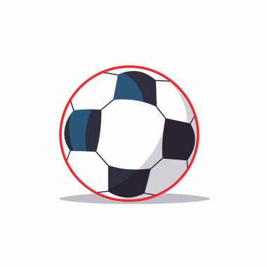 Geleneksel bir siyah-beyaz futbol topu, temiz ve minimalist bir arkaplan üzerine kuruludur. Top, spor temalı grafikler için ideal standart beşgen ve altıgen desenine sahiptir..