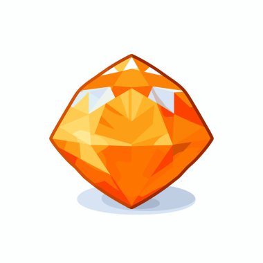 Göz kamaştırıcı turuncu bir mücevher, parlak yönlerini ve canlı rengini vurgulayan geometrik bir şekil sergiler. Mücevherin pırıltısı ve berraklığı büyüleyici, eşsiz güzelliğine dikkat çekiyor..
