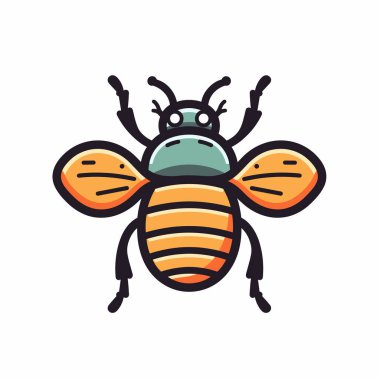 Turuncu kanatlı, yeşil yüzlü canlı bir çizgi film arısı çiçek açan bir bahçede uçuşuyor. Neşe ve enerjiyi somutlaştırarak doğanın güzelliğine neşe katar..