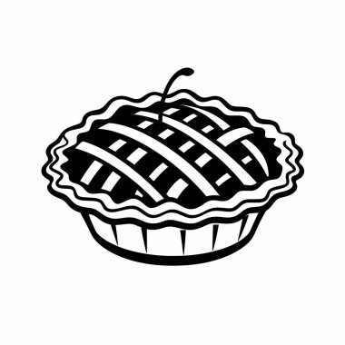 Yeni pişmiş bir vişneli turta temiz bir yüzeyde duruyor ve güzel örülmüş bir kafes kabuğu sergiliyor. Turta parlak bir kirazla kaplıdır, bu da tatlı dokusunu gösterir..