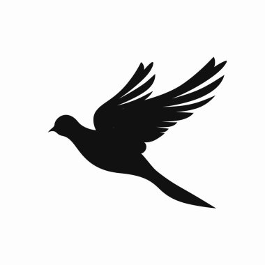 Havada süzülen bir kuşun siyah silueti özgürlük ve zarafetin özünü yakalar. Kanatlar genişçe açılır, doğadaki hareketliliği ve canlılığı simgeler..