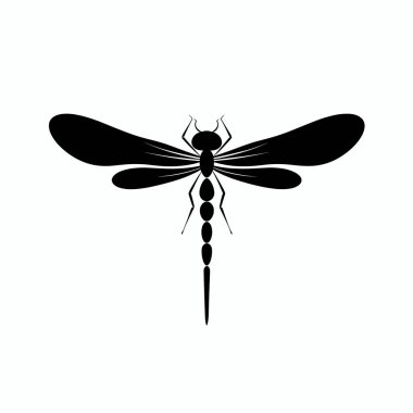 Karmaşık kanat desenlerini ve uzun gövdesini vurgulayan bir yusufçuğun stilize edilmiş bir çizimi..