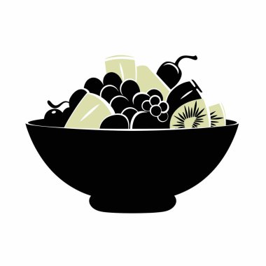 Tezgahın üzerinde çeşitli taze meyvelerle dolu canlı bir kase sergileniyor. Renkli meyveler arasında üzüm, kivi ve elmalar, çekici bir görsel yaratma.