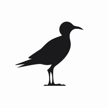 Bir kuşun stilize edilmiş silueti tek bacağının üzerinde dikiliyor ve basit bir arka plana karşı temiz bir tasarım sergiliyor. Sanat eserleri kuşun kendine özgü şeklini ve duruşunu vurgular..