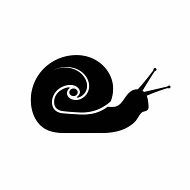 Siyah bir salyangoz silueti beyaz arka planda belirgin bir şekilde sergilenir. Tasarım, salyangozun spiral kabuğu ve genişletilmiş antenine odaklanarak minimalist bir estetik yaratıyor..