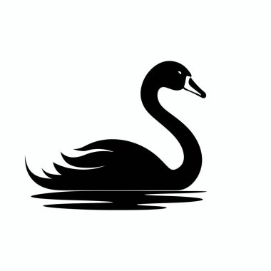 Zarif bir siyah kuğu sakin suda pürüzsüz bir şekilde yüzüyor, sakin bir arka plana karşı parlak siluetini sergiliyor. Huzurlu ortam manzaranın güzelliğini arttırır..