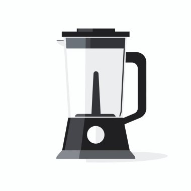 Pürüzsüz bir mutfak blenderi arka planda sergileniyor. Şeffaf kabı ve siyah tabanı meyve suyu ve çorbaları karıştırmak için mükemmel modern bir tasarımı vurguluyor..