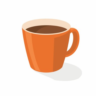 Bu parlak turuncu fincan, temiz beyaz bir yüzey üzerinde dinlenen koyu kahve içerir. Sahnenin basitliği renklerin zıtlığını vurgular, içkinin sıcaklığını vurgular..