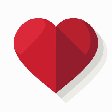 Canlı bir kırmızı kalp şekli parlak bir kapanış ve ince bir gölgeyle öne çıkıyor, modern ve görsel olarak çekici bir tasarım yaratıyor çeşitli projeler ve temalar için mükemmel..