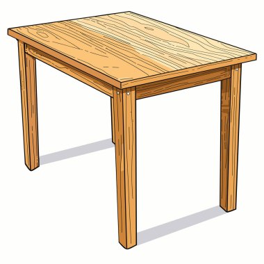 Sağlam, tahta bir masa dört ayaklı, yemek, çalışma ya da el işi için idealdir. Doğal bitişi, gündelik veya modern ayarlar için uygun ahşap tahılı ön plana çıkarıyor..