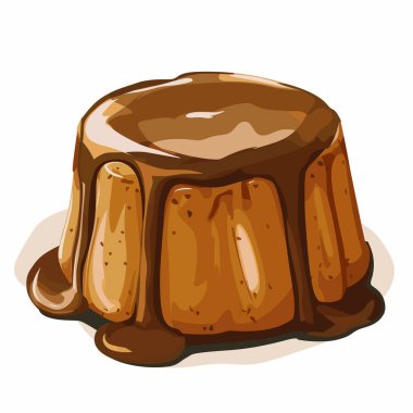 Zengin bir çikolatalı puding pürüzsüz bir yüzeyde oturur, yanlarından damlayan parlak çikolata sosuyla kaplıdır, tatlıya düşkün herkesi hoşgörülü olmaya davet eder..