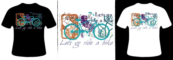 Let 's go ride a bike T-shirt design — Stockvektor