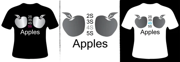 Sutiã de maçãs T-Shirt Design — Vetor de Stock