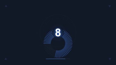 Modern Minimal Countdown Zamanlayıcısı Animasyonu (124; Temiz Flip Saat Zamanlayıcısı - 124; 10 Saniyelik Dijital Zamanlayıcı Videosu