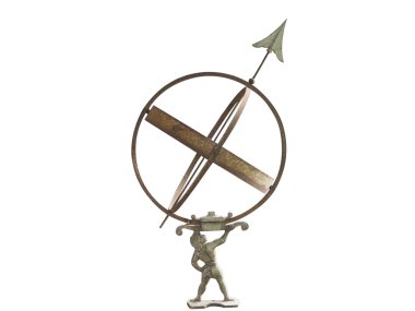 armillary küre üzerinde izole beyaz arka plan çevir. 