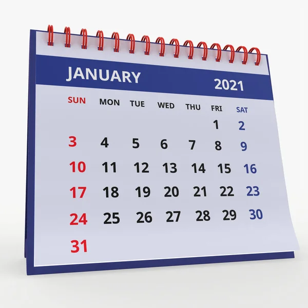 Calendario Tavolo Piedi Gennaio 2021 Calendario Mensile Aziendale Con Rilegato — Foto Stock