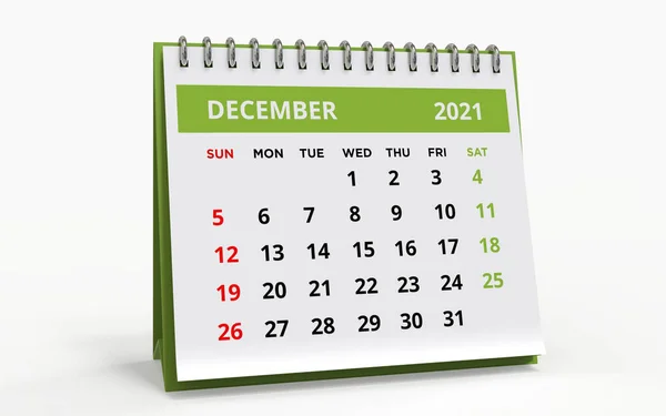 Calendario Tavolo Piedi Dicembre 2021 Calendario Mensile Aziendale Con Rilegatura Immagini Stock Royalty Free