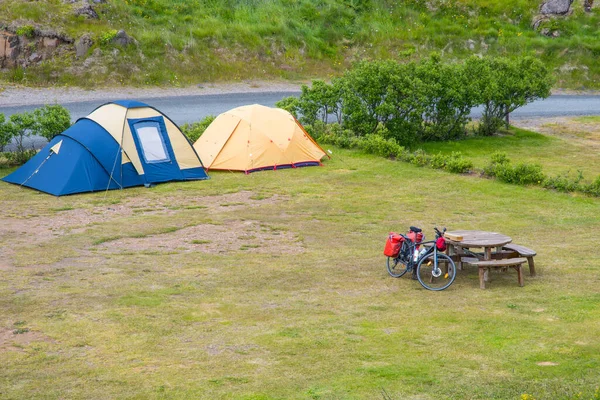 Telte Campingpladsen Djupivogur Det Østlige Island - Stock-foto