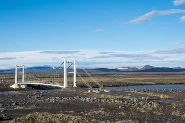 Puente Sobre Río Jokulsa Fjollum Las Tierras Altas Del Norte — Foto de Stock