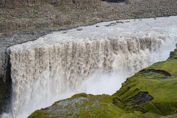 Καταρράκτης Dettifoss Στην Jokulsa Ένας Ποταμός Fjollum Στην Ύπαιθρο Της — Φωτογραφία Αρχείου