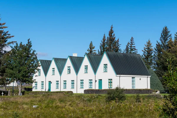 Vieille Ferme Dans Parc National Thingvellir Dans Campagne Islandaise — Photo