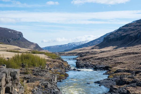 Der Fluss Jokulsa Fljotsdalur Tal Osten Islands Einem Sonnigen Tag — Stockfoto