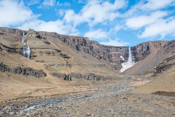 Водоспад Генгіфосс Східній Ісландії Сонячний Літній День — стокове фото